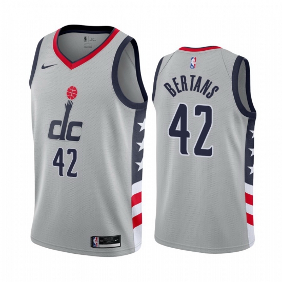 Men Nike Washington Wizards 42 Davis Bertans Gray NBA Swingman 2020 21 City Edition Jersey Men Nike Washington Wizards 42 Davis Bertans Gray NBA Swingman 2020 21 City Edition Jersey