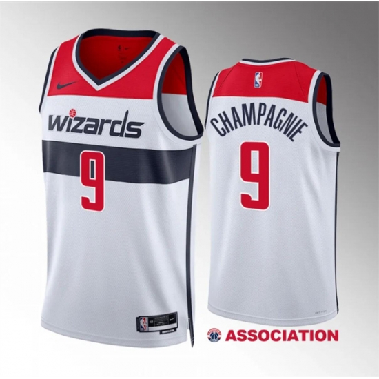 Men Washington Wizards 9 Justin Champagnie White Association Edition Stitched Basketball Jersey Men Washington Wizards 9 Justin Champagnie White Association Edition Stitched Basketball Jersey