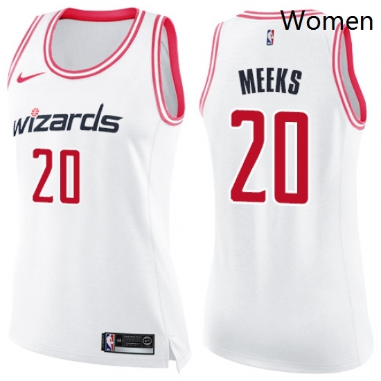 Womens Nike Washington Wizards 20 Jodie Meeks Swingman WhitePink Fashion NBA Jersey Womens Nike Washington Wizards 20 Jodie Meeks Swingman WhitePink Fashion NBA Jersey