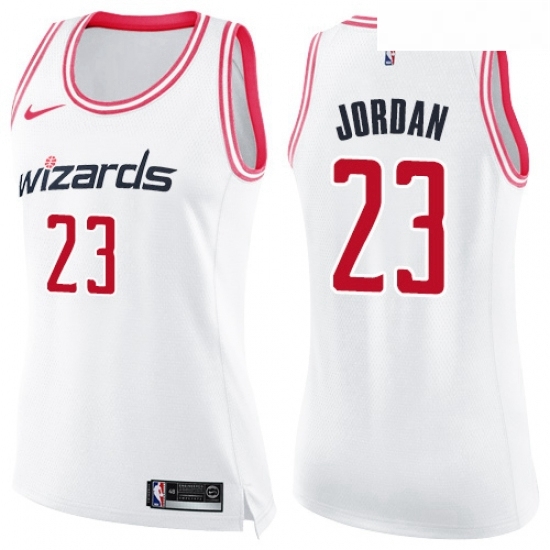 Womens Nike Washington Wizards 23 Michael Jordan Swingman WhitePink Fashion NBA Jersey Womens Nike Washington Wizards 23 Michael Jordan Swingman WhitePink Fashion NBA Jersey