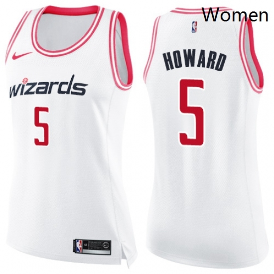 Womens Nike Washington Wizards 5 Juwan Howard Swingman WhitePink Fashion NBA Jersey Womens Nike Washington Wizards 5 Juwan Howard Swingman WhitePink Fashion NBA Jersey