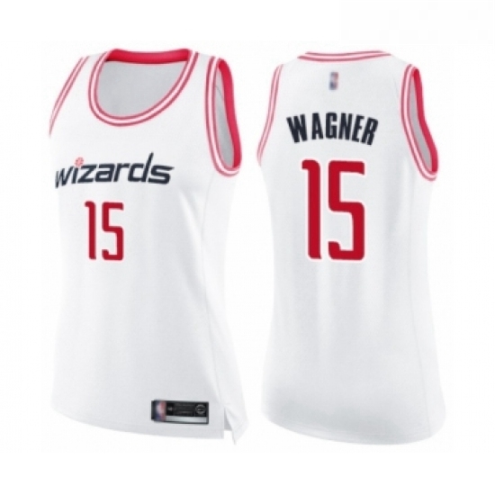 Womens Washington Wizards 15 Moritz Wagner Swingman White Pink Fashion Basketball Jersey Womens Washington Wizards 15 Moritz Wagner Swingman White Pink Fashion Basketball Jersey