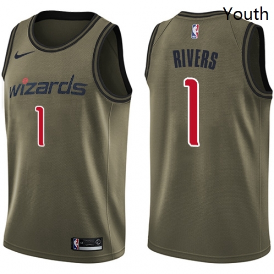 Youth Nike Washington Wizards 1 Austin Rivers Swingman Green Salute to Service NBA Jersey Youth Nike Washington Wizards 1 Austin Rivers Swingman Green Salute to Service NBA Jersey