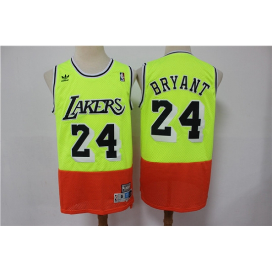 Lakers 24 Kobe Bryant Fluorescent Green Orange Split Hardwood Classics Jersey Lakers 24 Kobe Bryant Fluorescent Green Orange Split Hardwood Classics Jersey
