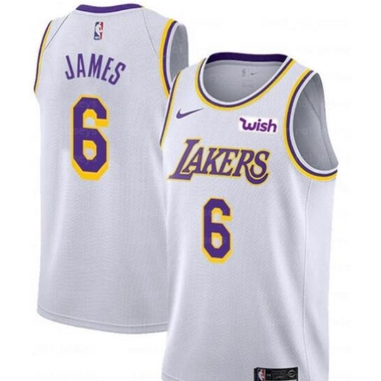 Lakers 6 Lebron James White Nike Jersey Lakers 6 Lebron James White Nike Jersey
