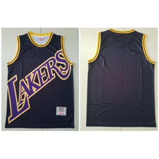 Lakers Big Face Black Hardwood Classics Swingman Jersey Lakers Big Face Black Hardwood Classics Swingman Jersey