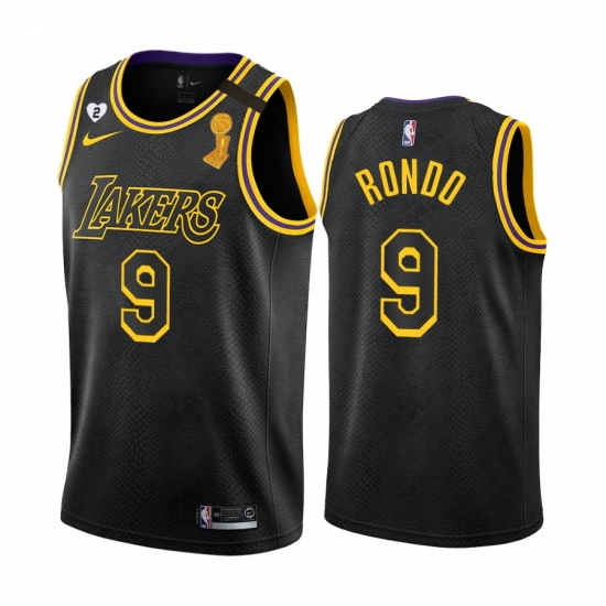 Los Angeles Lakers Rajon Rondo 2020 NBA Finals Champions Jersey Black Mamba Inspired Los Angeles Lakers Rajon Rondo 2020 NBA Finals Champions Jersey Black Mamba Inspired