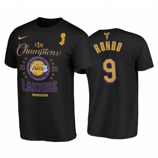 Los Angeles Lakers Rajon Rondo 2020 NBA Finals Champions T-Shirt Black Locker Room Los Angeles Lakers Rajon Rondo 2020 NBA Finals Champions T-Shirt Black Locker Room