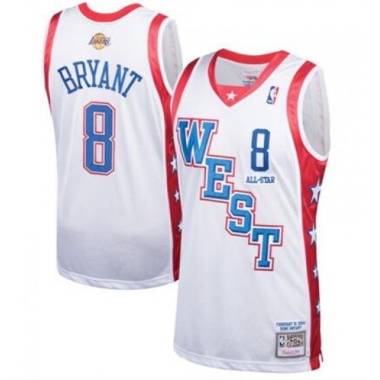 Men Lakers 8 Kobe Bryant White Throwback All Star Jersey Men Lakers 8 Kobe Bryant White Throwback All Star Jersey