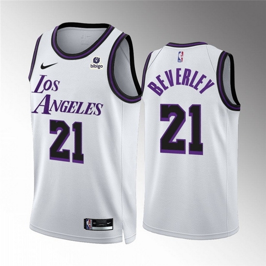 Men Los Angeles Lakers 21 Patrick Beverley White City Edition Stitched Basketball Jersey Men Los Angeles Lakers 21 Patrick Beverley White City Edition Stitched Basketball Jersey