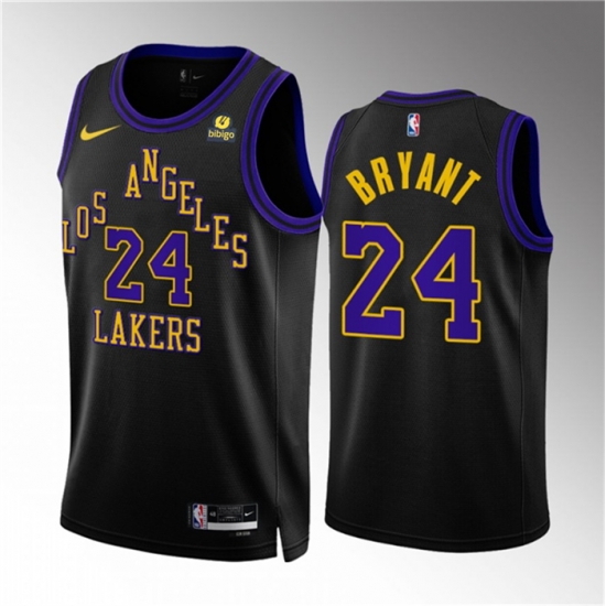 Men Los Angeles Lakers 24 Kobe Bryant Black 2023 24 City Edition Stitched Basketball Jersey Men Los Angeles Lakers 24 Kobe Bryant Black 2023 24 City Edition Stitched Basketball Jersey