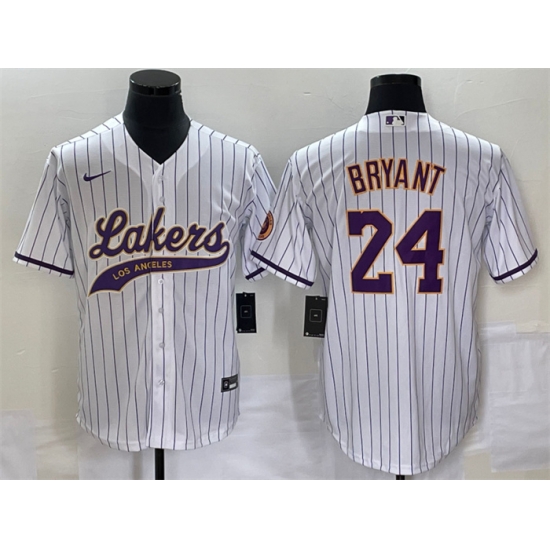 Men Los Angeles Lakers 24 Kobe Bryant White Cool Base With Patch Stitched Baseball Jersey Men Los Angeles Lakers 24 Kobe Bryant White Cool Base With Patch Stitched Baseball Jersey