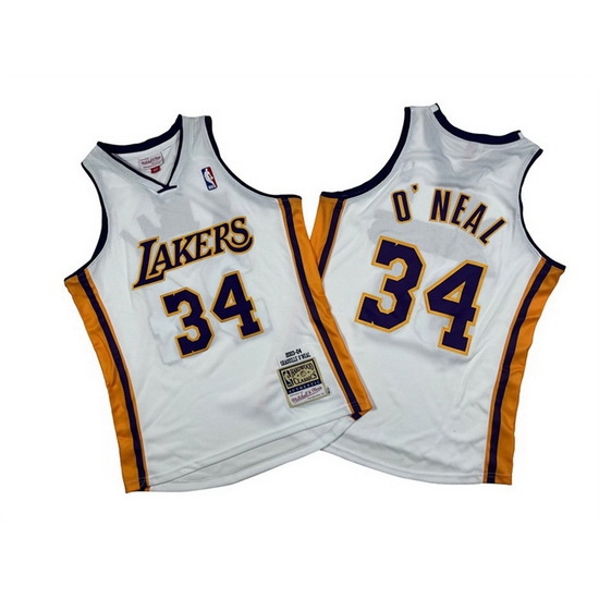 Men Los Angeles Lakers 34 Shaquille O 27Neal White 2003 04 Throwback Basketball Jersey Men Los Angeles Lakers 34 Shaquille O 27Neal White 2003 04 Throwback Basketball Jersey