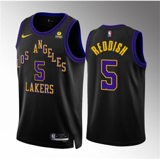 Men Los Angeles Lakers 5 Cam Reddish Black 2023 24 City Edition Stitched Basketball Jersey Men Los Angeles Lakers 5 Cam Reddish Black 2023 24 City Edition Stitched Basketball Jersey