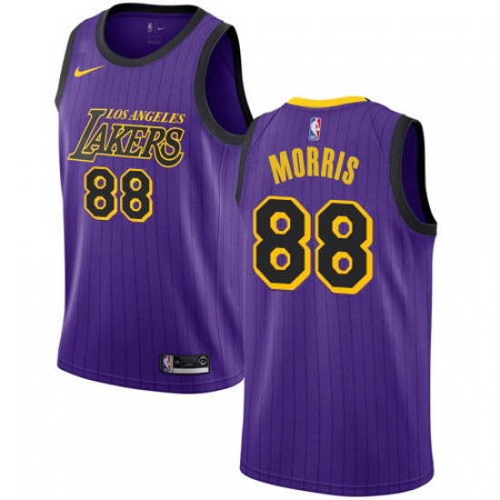 Men Nike Los Angeles Lakers 88 Markieff Morris Purple NBA Swingman City Edition 2018 19 Jersey Men Nike Los Angeles Lakers 88 Markieff Morris Purple NBA Swingman City Edition 2018 19 Jersey
