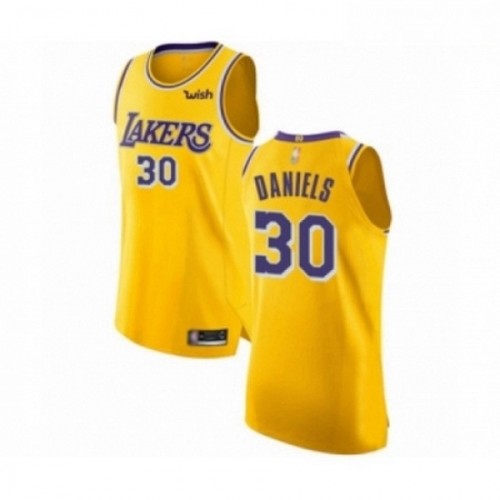 Mens Los Angeles Lakers 30 Troy Daniels Authentic Gold Basketball Jersey Icon Edition Mens Los Angeles Lakers 30 Troy Daniels Authentic Gold Basketball Jersey Icon Edition