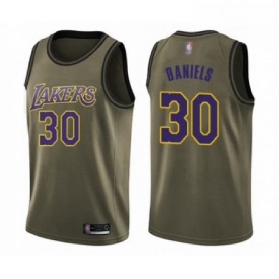 Mens Los Angeles Lakers 30 Troy Daniels Swingman Green Salute to Service Basketball Jersey Mens Los Angeles Lakers 30 Troy Daniels Swingman Green Salute to Service Basketball Jersey