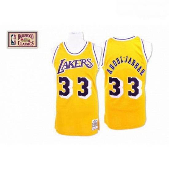 Mens Mitchell and Ness Los Angeles Lakers 33 Abdul Jabbar Swingman Gold Throwback NBA Jersey Mens Mitchell and Ness Los Angeles Lakers 33 Abdul Jabbar Swingman Gold Throwback NBA Jersey