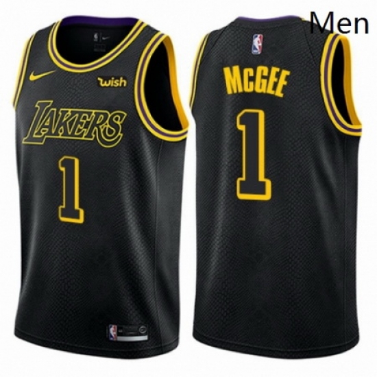 Mens Nike Los Angeles Lakers 1 JaVale McGee Swingman Black City Edition NBA Jersey Mens Nike Los Angeles Lakers 1 JaVale McGee Swingman Black City Edition NBA Jersey
