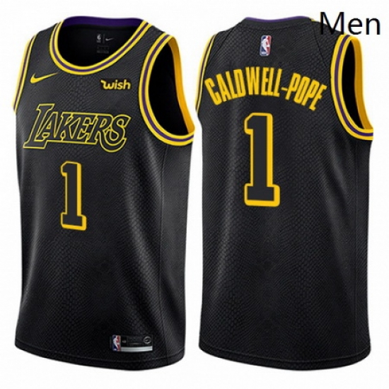 Mens Nike Los Angeles Lakers 1 Kentavious Caldwell Pope Authentic Black City Edition NBA Jersey Mens Nike Los Angeles Lakers 1 Kentavious Caldwell Pope Authentic Black City Edition NBA Jersey
