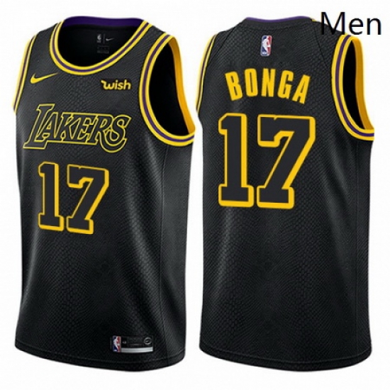 Mens Nike Los Angeles Lakers 17 Isaac Bonga Swingman Black City Edition NBA Jersey Mens Nike Los Angeles Lakers 17 Isaac Bonga Swingman Black City Edition NBA Jersey