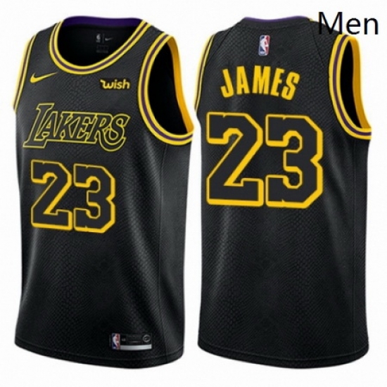 Mens Nike Los Angeles Lakers 23 LeBron James Swingman Black City Edition NBA Jersey Mens Nike Los Angeles Lakers 23 LeBron James Swingman Black City Edition NBA Jersey