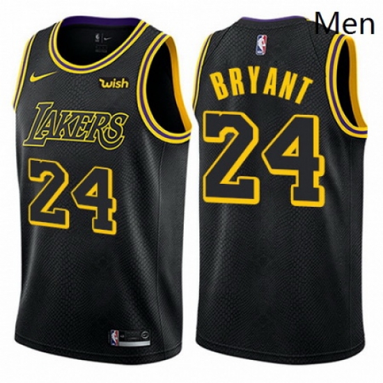 Mens Nike Los Angeles Lakers 24 Kobe Bryant Swingman Black City Edition NBA Jersey Mens Nike Los Angeles Lakers 24 Kobe Bryant Swingman Black City Edition NBA Jersey