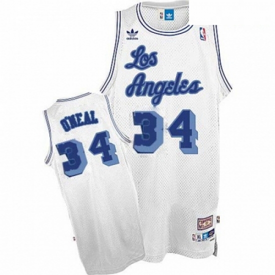 Mens Nike Los Angeles Lakers 34 Shaquille ONeal Swingman White Throwback NBA Jersey Mens Nike Los Angeles Lakers 34 Shaquille ONeal Swingman White Throwback NBA Jersey