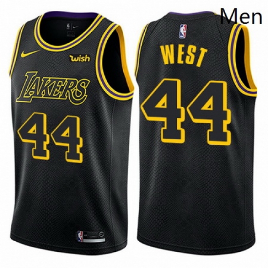 Mens Nike Los Angeles Lakers 44 Jerry West Swingman Black City Edition NBA Jersey Mens Nike Los Angeles Lakers 44 Jerry West Swingman Black City Edition NBA Jersey