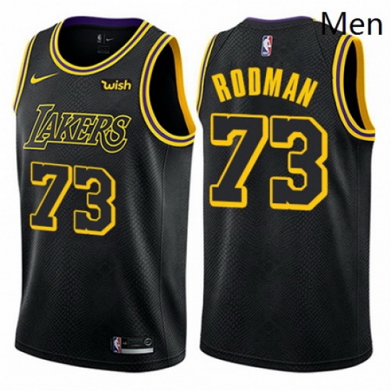 Mens Nike Los Angeles Lakers 73 Dennis Rodman Swingman Black City Edition NBA Jersey Mens Nike Los Angeles Lakers 73 Dennis Rodman Swingman Black City Edition NBA Jersey