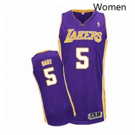Womens Adidas Los Angeles Lakers 5 Josh Hart Authentic Purple Road NBA Jersey 