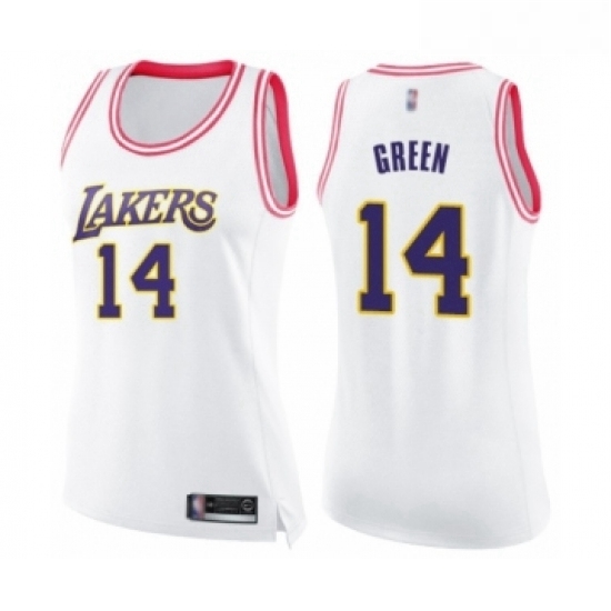 Womens Los Angeles Lakers 14 Danny Green Swingman White Pink Fashion Basketball Jersey Womens Los Angeles Lakers 14 Danny Green Swingman White Pink Fashion Basketball Jersey