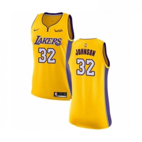 Womens Los Angeles Lakers 32 Magic Johnson Authentic Gold Home Basketball Jersey Icon Edition Womens Los Angeles Lakers 32 Magic Johnson Authentic Gold Home Basketball Jersey Icon Edition