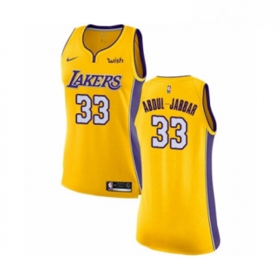 Womens Los Angeles Lakers 33 Kareem Abdul Jabbar Authentic Gold Home Basketball Jersey Icon Edition Womens Los Angeles Lakers 33 Kareem Abdul Jabbar Authentic Gold Home Basketball Jersey Icon Edition