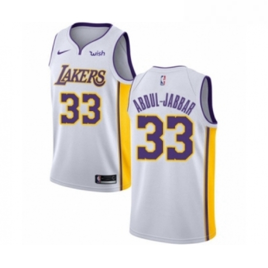 Womens Los Angeles Lakers 33 Kareem Abdul Jabbar Authentic White Basketball Jersey Association Edition Womens Los Angeles Lakers 33 Kareem Abdul Jabbar Authentic White Basketball Jersey Association Edition