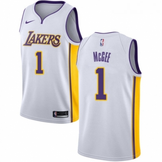 Womens Nike Los Angeles Lakers 1 JaVale McGee Authentic White NBA Jersey Association Edition Womens Nike Los Angeles Lakers 1 JaVale McGee Authentic White NBA Jersey Association Edition