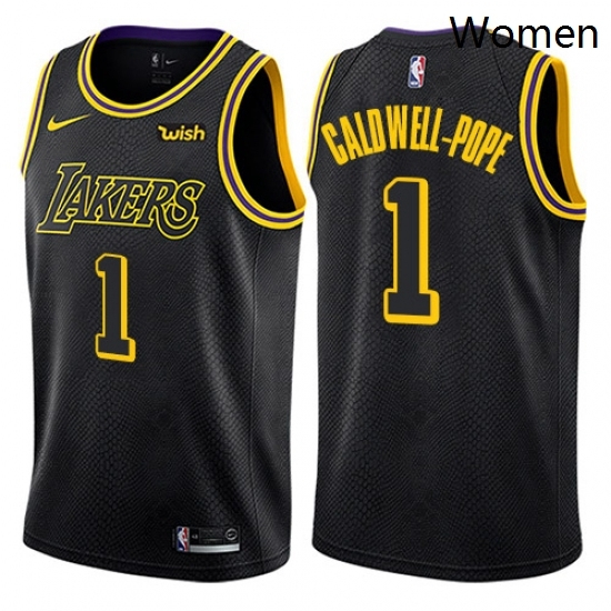 Womens Nike Los Angeles Lakers 1 Kentavious Caldwell Pope Swingman Black NBA Jersey City Edition Womens Nike Los Angeles Lakers 1 Kentavious Caldwell Pope Swingman Black NBA Jersey City Edition