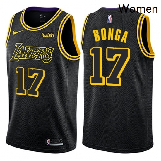 Womens Nike Los Angeles Lakers 17 Isaac Bonga Swingman Black NBA Jersey City Edition Womens Nike Los Angeles Lakers 17 Isaac Bonga Swingman Black NBA Jersey City Edition
