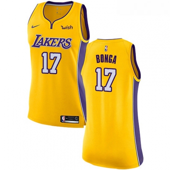 Womens Nike Los Angeles Lakers 17 Isaac Bonga Swingman Gold NBA Jersey Icon Edition Womens Nike Los Angeles Lakers 17 Isaac Bonga Swingman Gold NBA Jersey Icon Edition