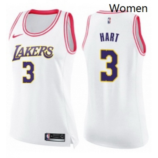 Womens Nike Los Angeles Lakers 3 Josh Hart Swingman White Pink Fashion NBA Jersey Womens Nike Los Angeles Lakers 3 Josh Hart Swingman White Pink Fashion NBA Jersey