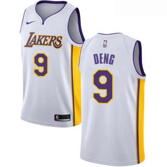 Womens Nike Los Angeles Lakers 9 Luol Deng Swingman White NBA Jersey Association Edition Womens Nike Los Angeles Lakers 9 Luol Deng Swingman White NBA Jersey Association Edition