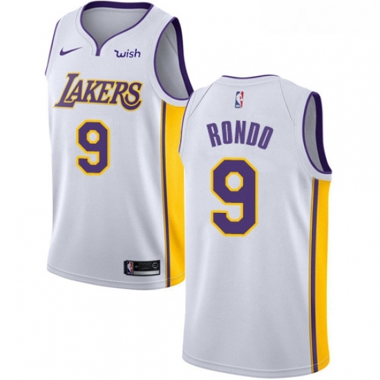 Womens Nike Los Angeles Lakers 9 Rajon Rondo Swingman White NBA Jersey Association Edition Womens Nike Los Angeles Lakers 9 Rajon Rondo Swingman White NBA Jersey Association Edition