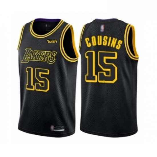Youth Los Angeles Lakers 15 DeMarcus Cousins Swingman Black Basketball Jersey City Edition Youth Los Angeles Lakers 15 DeMarcus Cousins Swingman Black Basketball Jersey City Edition