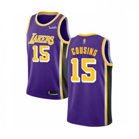Youth Los Angeles Lakers 15 DeMarcus Cousins Swingman Purple Basketball Jersey Statement Edition Youth Los Angeles Lakers 15 DeMarcus Cousins Swingman Purple Basketball Jersey Statement Edition