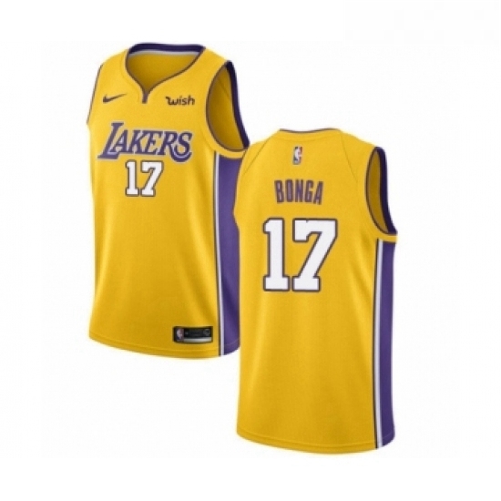 Youth Los Angeles Lakers 17 Isaac Bonga Swingman Gold Basketball Jersey Icon Edition Youth Los Angeles Lakers 17 Isaac Bonga Swingman Gold Basketball Jersey Icon Edition