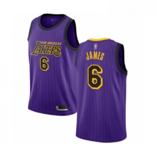 Youth Los Angeles Lakers 6 LeBron James Swingman Purple Basketball Jersey City Edition Youth Los Angeles Lakers 6 LeBron James Swingman Purple Basketball Jersey City Edition