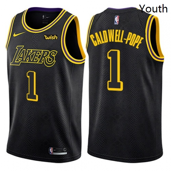 Youth Nike Los Angeles Lakers 1 Kentavious Caldwell Pope Swingman Black NBA Jersey City Edition Youth Nike Los Angeles Lakers 1 Kentavious Caldwell Pope Swingman Black NBA Jersey City Edition