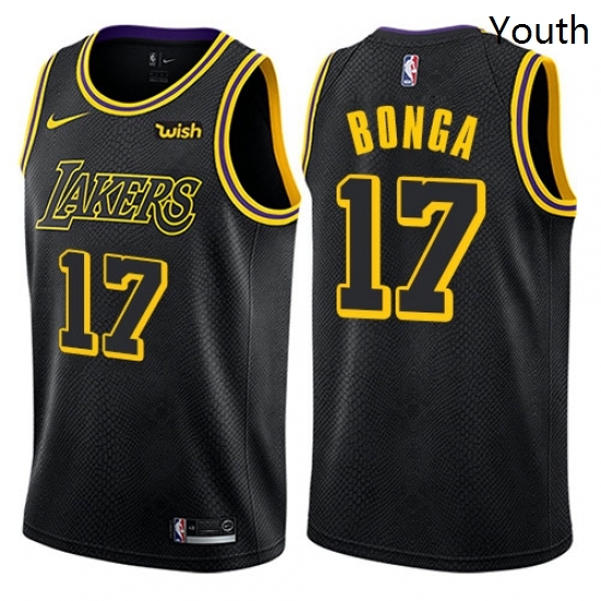 Youth Nike Los Angeles Lakers 17 Isaac Bonga Swingman Black NBA Jersey City Edition Youth Nike Los Angeles Lakers 17 Isaac Bonga Swingman Black NBA Jersey City Edition