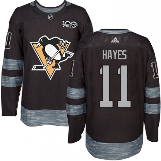 Mens Adidas Pittsburgh Penguins 11 Jimmy Hayes Authentic Black 1917 2017 100th Anniversary NHL Jersey Mens Adidas Pittsburgh Penguins 11 Jimmy Hayes Authentic Black 1917 2017 100th Anniversary NHL Jersey
