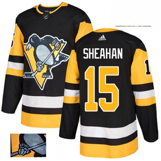 Mens Adidas Pittsburgh Penguins 15 Riley Sheahan Authentic Black Fashion Gold NHL Jersey Mens Adidas Pittsburgh Penguins 15 Riley Sheahan Authentic Black Fashion Gold NHL Jersey